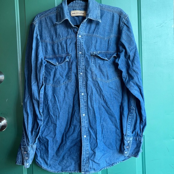 Bit and Bridle medium Vintage Denim
Pearl Snap Shirt Western - Picture 1 of 7